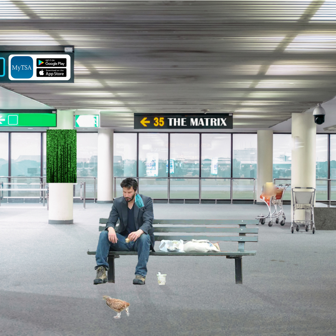 keanu reeves in empty airport 