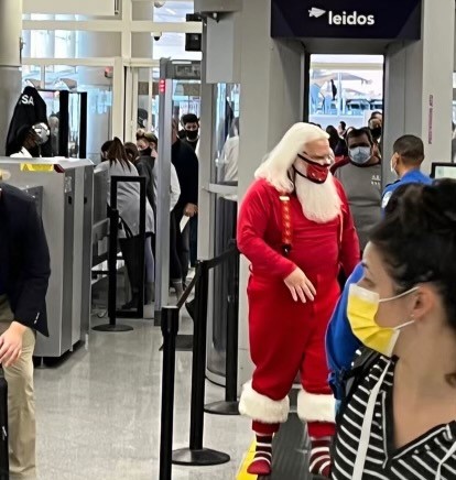 Santa going through TSA checkpoint