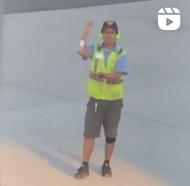 Baggage handler who was playing Rock - Paper - Scissors with a plane passenger