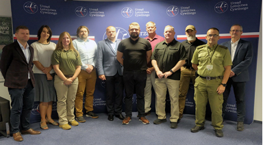 TSA team members (International Operations Drew Haas, Counter-MANPADS Section Chief Rick Williams and team members Christian Champine and Kelly Funk) along with C-MANPADS partners in Poland. (Photo courtesy of Rick Williams)