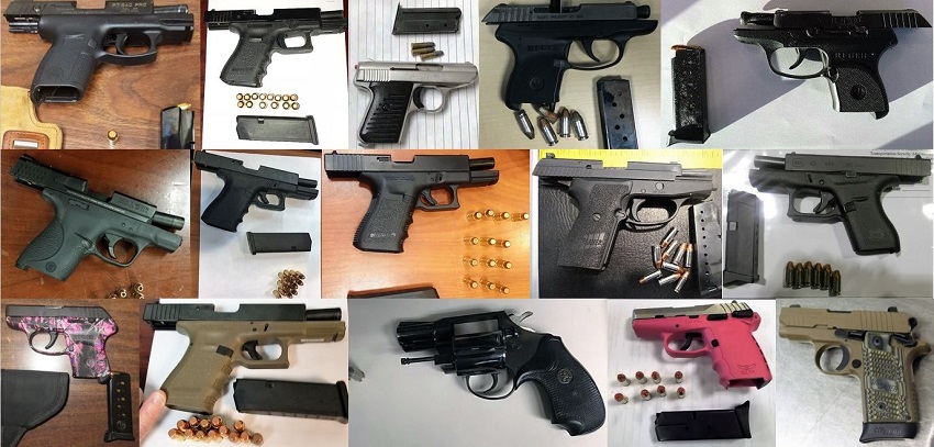 TSA discovered 84 firearms in carry-on bags around the nation last week. Of the 84 firearms discovered, 75 were loaded and 29 had a round chambered.