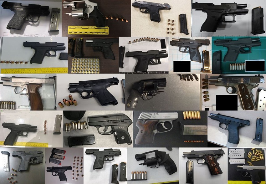 TSA discovered 174 firearms in carry-on bags around the nation from July 23rd through August 5th. Of the 174 firearms discovered, 149 were loaded and 49 had a round chambered. 