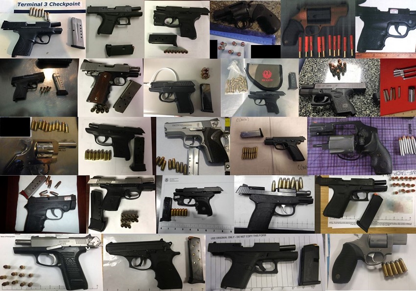 TSA discovered a record breaking 104 firearms in carry-on bags around the nation from February 5th through the 11th. The previous record of 96 firearms was set in July of 2017.  Of the 104 firearms discovered, 87 were loaded and 38 had a round chambered. 