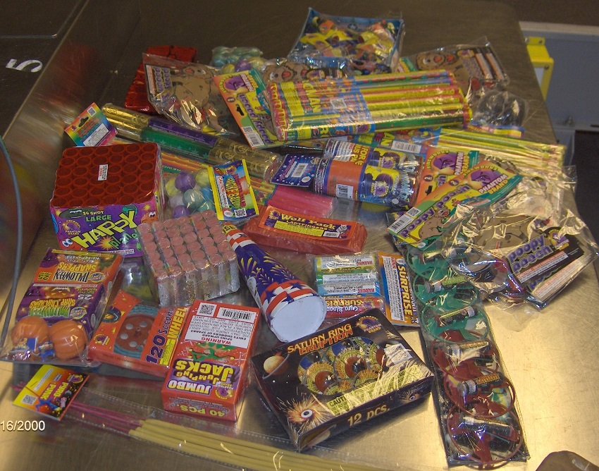 These fireworks were discovered in a checked bag at the Detroit Metropolitan Airport (DTW).