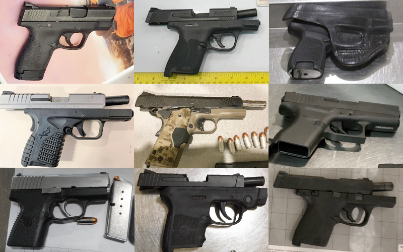 Firearms discovered at checkpoints