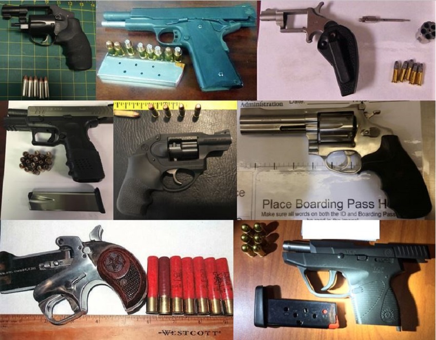 TSA discovered 85 firearms over the last week in carry-on bags around the nation. Of the 85 firearms discovered, 77 were loaded and 25 had a round chambered. 