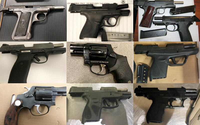 Guns discovered at TSA checkpoints
