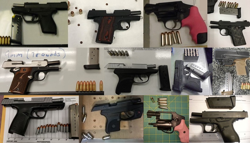 TSA discovered 57 firearms over the last week in carry-on bags around the nation. Of the 57 firearms discovered, 50 were loaded and 19 had a round chambered. 