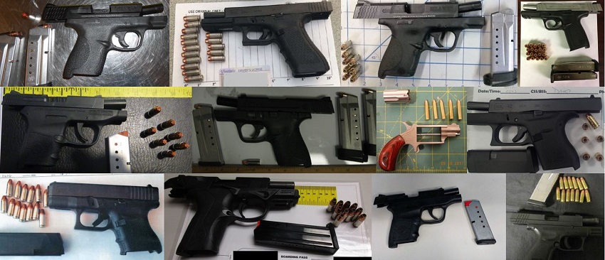 TSA discovered 86 firearms over the last week in carry-on bags around the nation. Of the 86 firearms discovered, 80 were loaded and 30 had a round chambered.