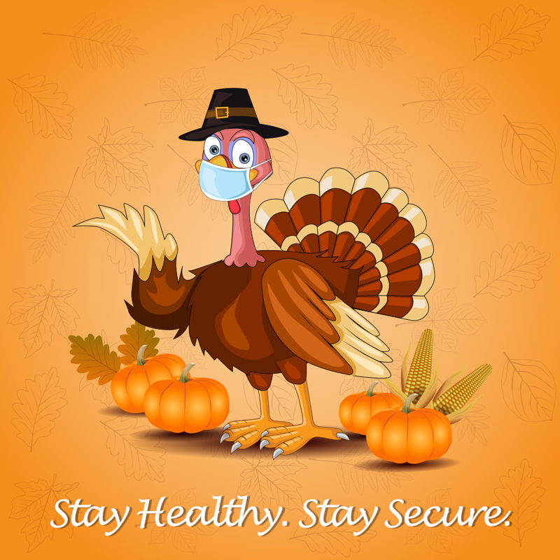 Turkey with the text: Stay Healthy Stay Secure