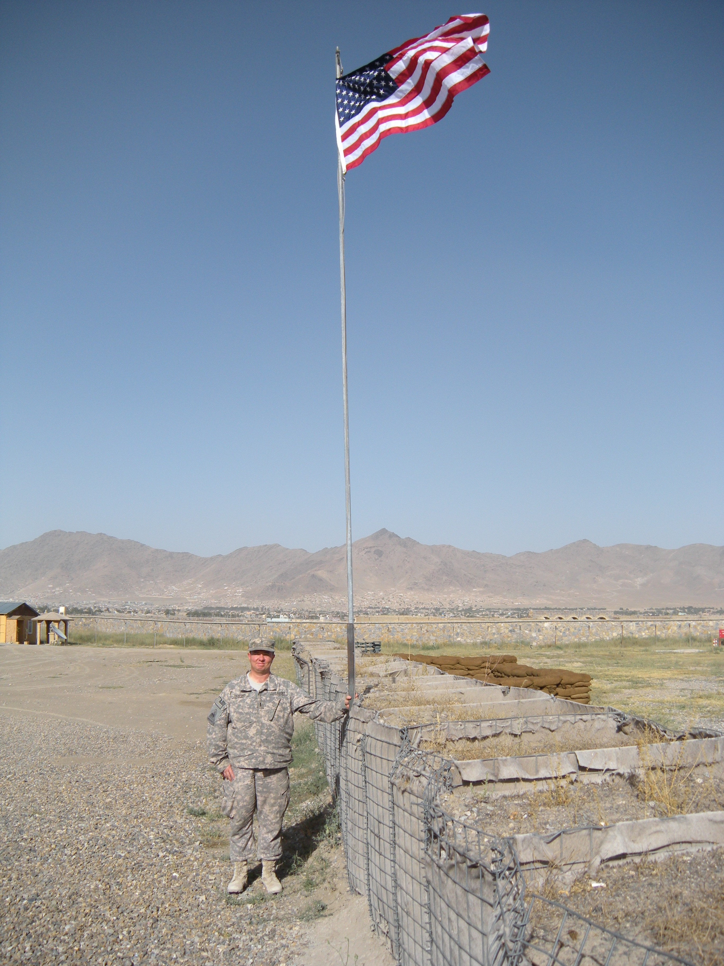 Senior Intelligence Officer Dwayn Hanford in 2008 at Camp Julien, Counterinsurgency Training Center, Kabul, Afghanistan. (Photo courtesy of Dwayn Hanford)