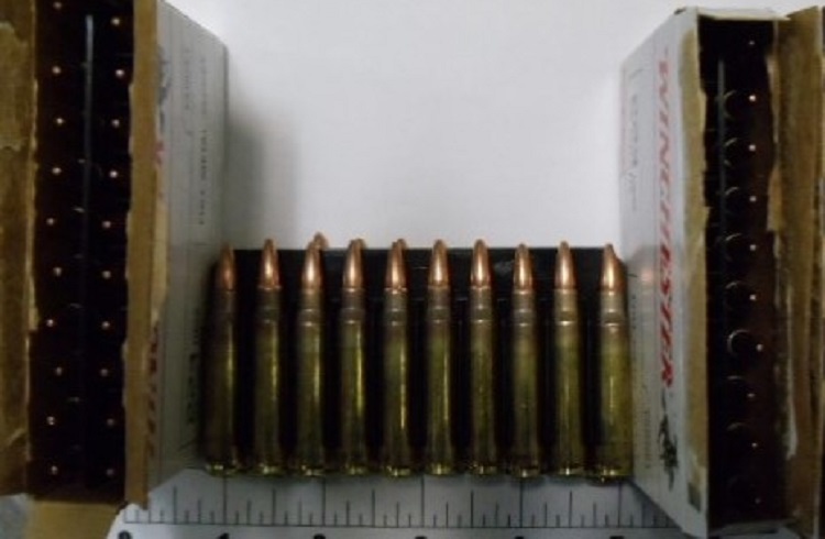 If packed properly, ammunition can be transported in checked-baggage. The ammo pictured here was discovered in a carry-on bag at the Des Moines International Airport (DSM).