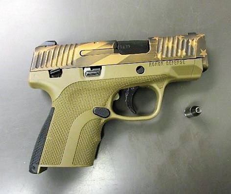 TSA officers at Pittsburgh International Airport prevented a West Virginia woman from bringing this loaded 9 mm handgun onto an airplane on Monday morning, April 22nd. (TSA photo)