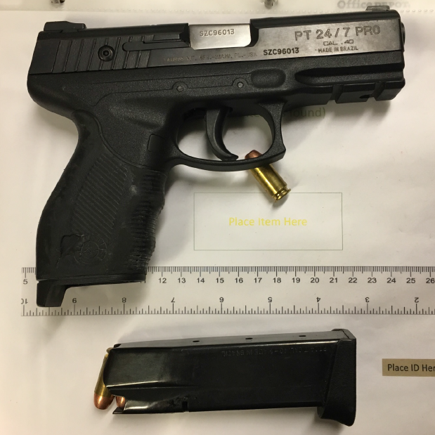 This .40 caliber handgun was detected by TSA officers at the Norfolk International Airport checkpoint Tuesday, Dec. 18. It was loaded with 11 bullets. (Photo courtesy of TSA.)