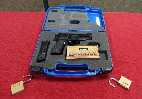 Firearms can be transported on a commercial aircraft only if they are unloaded, packed in a locked, hard-sided case and placed in checked baggage.