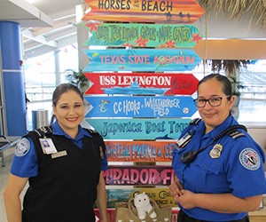 Corpus Christi International Airport TSA Officer Diana Rinald (left) and Supervisory TSA Officer Gina Garza (Photo by Veronica Atuelo)