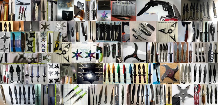 Knives and other sharp items.