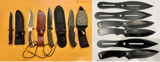 Examples of knives that travelers have brought to checkpoints at BWI Airport. (TSA photo)