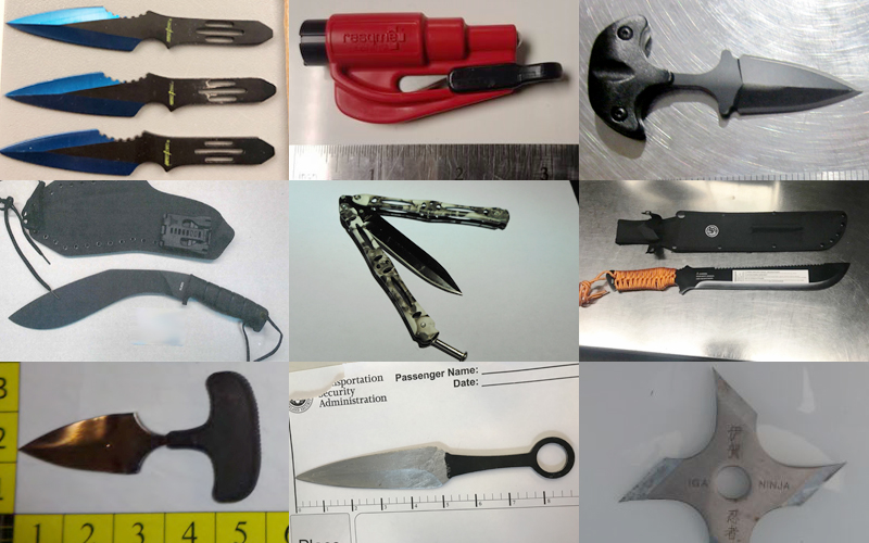 Knives discovered by TSA