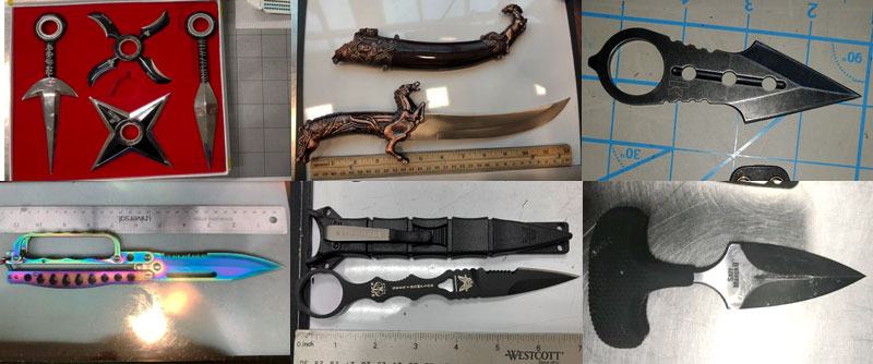 Crime Briefs: Miniature ninja knives not allowed on plane, 'lewd' man on  MBTA bus and woman found floating in Saugus