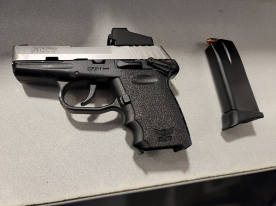 TSA officers prevented a Munhall, Pa., man from carrying this handgun through the security checkpoint at Pittsburgh International Airport on March 17. (TSA photo)