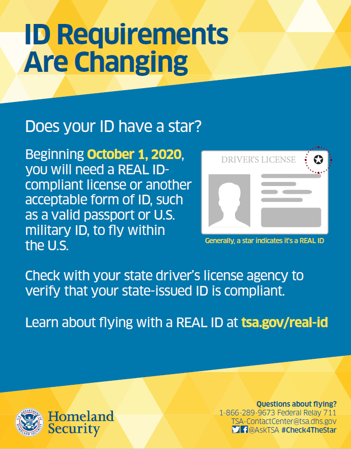 Tsa Reminds Travelers Of Real Id Identification Requirements