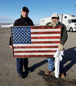 Valadez and Vet with flag