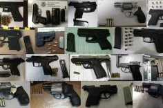 TSA discovered 150 firearms over the last two weeks in carry-on bags around the nation. Of the 150 firearms discovered, 130 were loaded and 47 had a round chambered. Firearm possession laws vary by state and locality. 