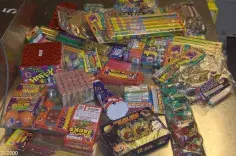 These fireworks were discovered in a checked bag at the Detroit Metropolitan Airport (DTW).