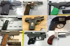 Firearms discovered at the checkpoint
