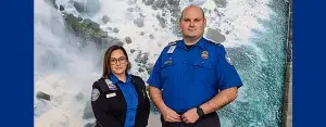 Niagara Falls International Airport Supervisory TSA Officer Maria Homberger and TSA Officer Christian Schack rushed selflessly to an emergency scene to help in whatever way they could. (Photo courtesy of Maria Homberger)