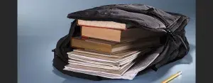 book bag, you find reading materials