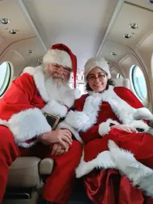Santa and Mrs. Claus at Yellowstone Regional Airport (Photo courtesy of Aaron Buck)