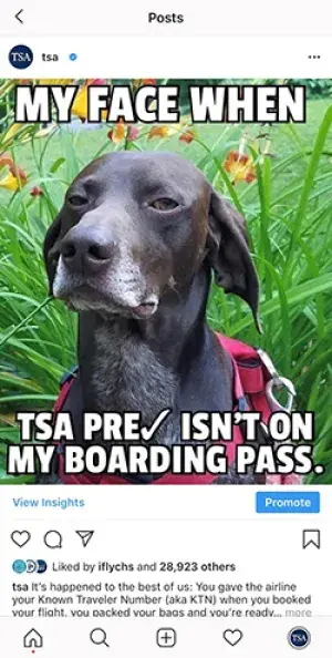 Million milestone for TSA Instagram | Transportation Security Administration