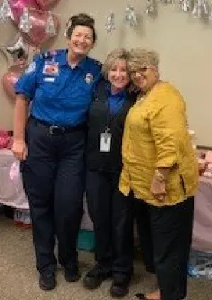 Chattanooga Metropolitan Airport TSA Officer Becky Jacobs, Lead TSA Officer Donna Rice and Supervisory TSA Officer Rhonda Spurgin at the Girl Power Luncheon. (Photo courtesy of Donna Rice)