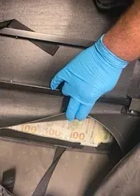 Money concealed in bag photo