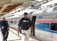 A Federal Air Marshal on patrol at an Amtrak Station. (TSA photo)