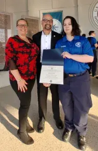 Brenda, Resty and Jessica Landon at the completion of Jessica’s TSA officer training at the Federal Law Enforcement Training Center. (Photo courtesy of TSA GSP)
