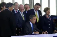 G.W. Bush signing photo