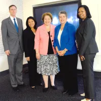From left, TSA ADM John Pistole, Susan Tashiro, Chief Counsel Francine Kerner, and DHS Secretary Janet Napolitano and Kimberly Walton at a Woman’s Equality Day event. (Photo courtesy of Francine Kerner)
