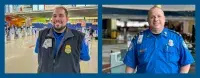 Boston Logan International Airport TSA Officer David Strassburger (left) and Lead TSA Officer Brian Watts.  (Photo by Brian Cardona)