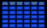 TSA Olympics Jeopardy board photo