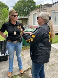 Investigations Special Agent in Charge Mamie Kinzig and Special Agent Carrie Hill on site of a Known Crew Member identity fraud investigation.  (Photo courtesy of Mamie Kinzig)