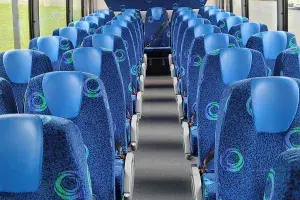 A look inside an OmniRide commuter bus. (Potomac and Rappahannock Transportation Commission Facebook photo)