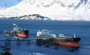 Oil tankers loading at the Valdez Marine terminal in Valdez, Alaska. (Photo courtesy of Chris Masters)