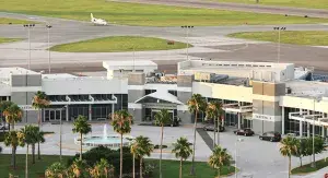 An aerial view of Florida’s St. Pete–Clearwater International Airport (PIE), which TSA named 2022 CAT II-IV Airport of the Year. (Photo courtesy of TSA PIE)
