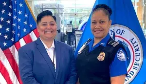 TSA Manager Lisa Dwyer-Grijalva and Supervisory Officer Heidi Lebreton (Photo courtesy of TSA)